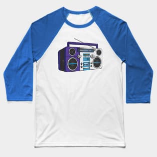 Boombox (Platinum + Blue-Magenta Violet Colorway) Analog / Music Baseball T-Shirt